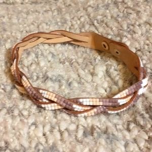 Leather braided choker
